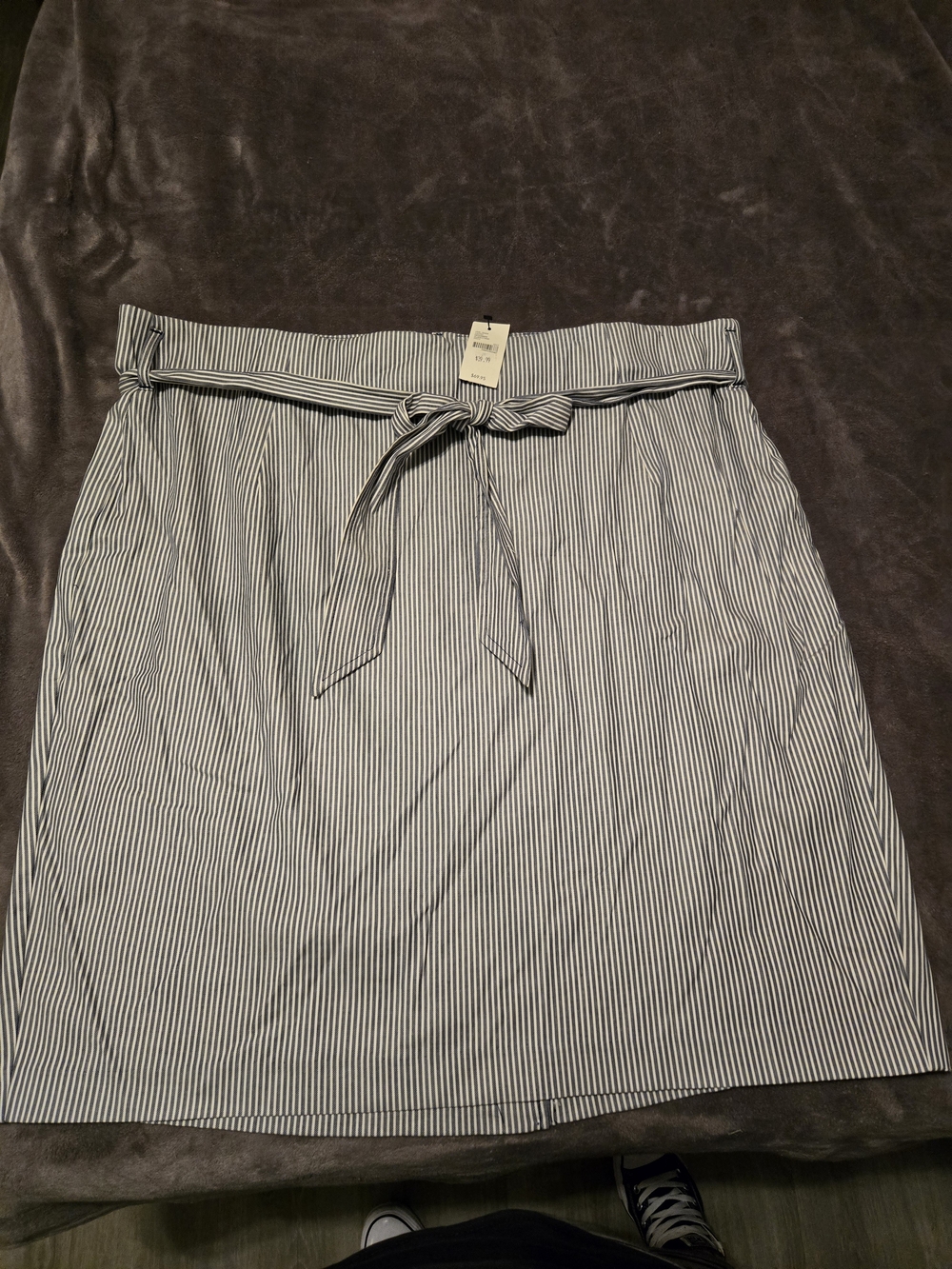 NWT Lane Bryant Blue and White Striped Tie-Waist A-Line Skirt